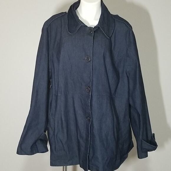 Sandro Woman Dark Chambray Jacket - Picture 1 of 6